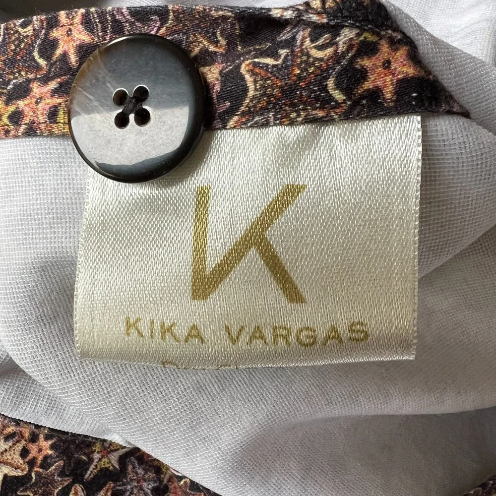 Kika Vargas Star Jacket Button Down Blouse Black‎ Cotton Blend Colombia Sz XS